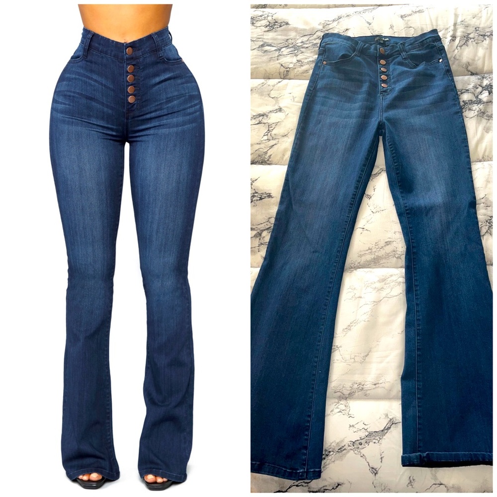 Dark denim flare jeans
